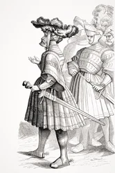 Deutsche Ritter, nach einer Platte im 